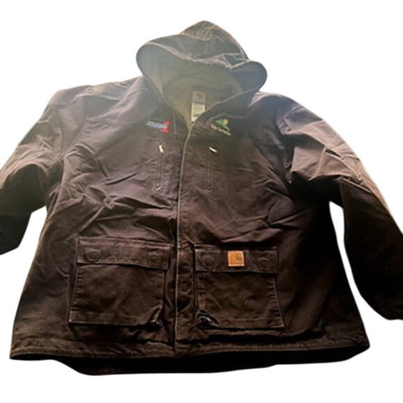 Branded Y2K Sandstone Jackson Coat Brown Sherpa Lined Carhartt Mens 4XL Tall EUC - Picture 1 of 13
